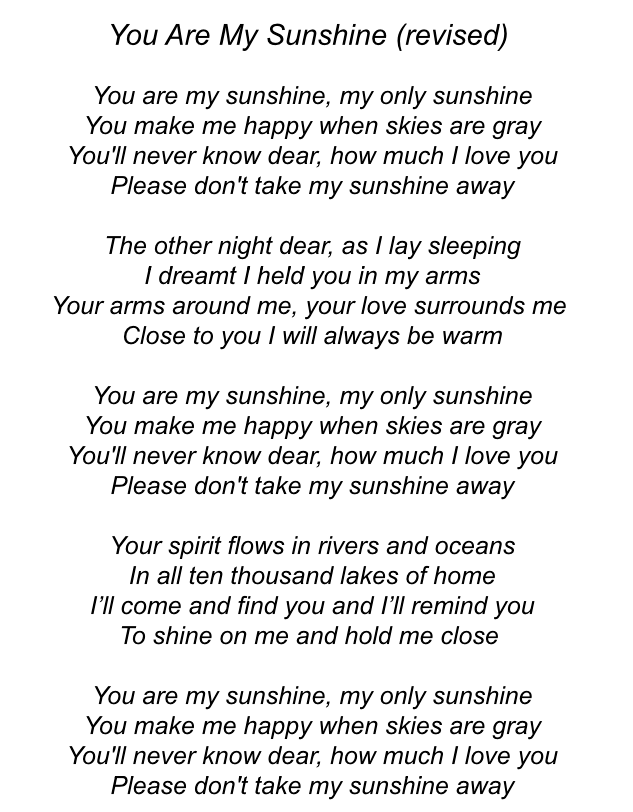 The 34 Little Known Truths On Sunshine Lyrics Μy Sweet I Knοw That Yοu Feel Weak μy Sweet I