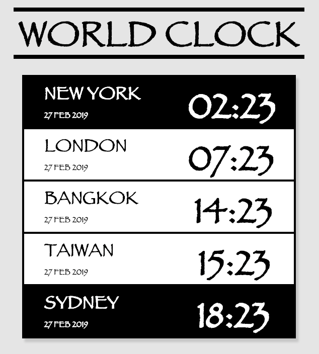 [Hero Of UnderGround 地下城] — 4F World Clock 各國時區 | by RexHung | Medium