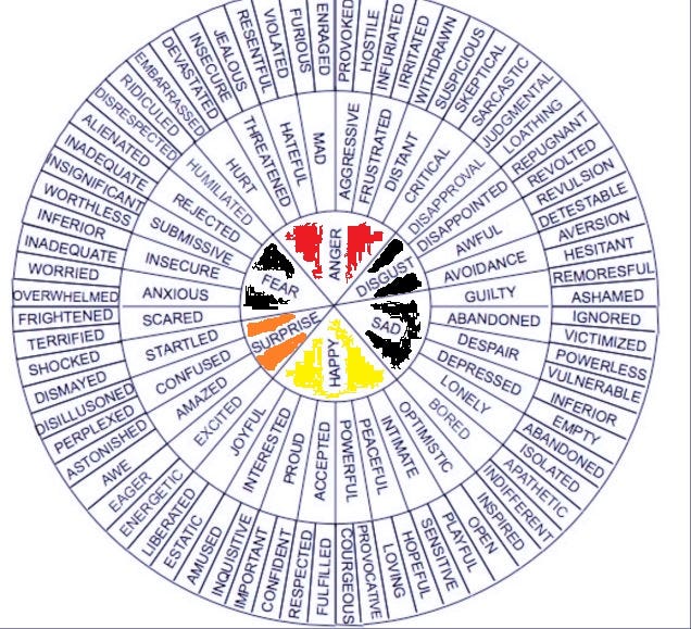 Emotional Wheel Chart