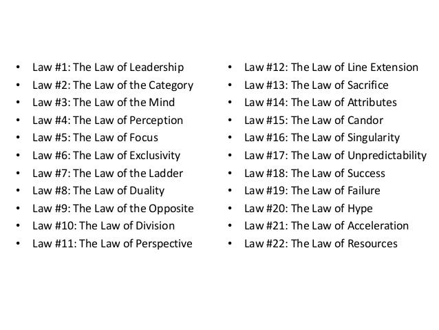 the 22 immutable laws of marketing outline