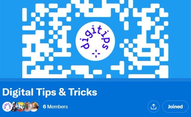 Screenshot of the DigiTips Twitter Community