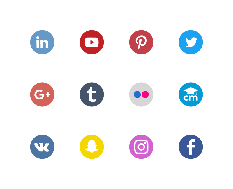 mjml social media showing more icons