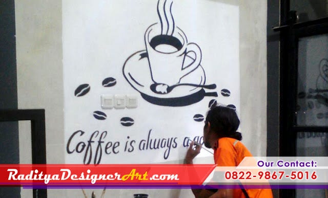 19 Lukisan Dinding Cafe Minimalis Gambar Kitan