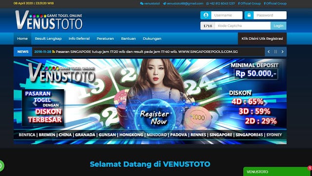 Data Togel Granada 2020
, Venustoto Bandar Togel Terpercaya Dan Terbaik No 1 Di Indonesia 2020 2021 By Bonustoto4d Medium