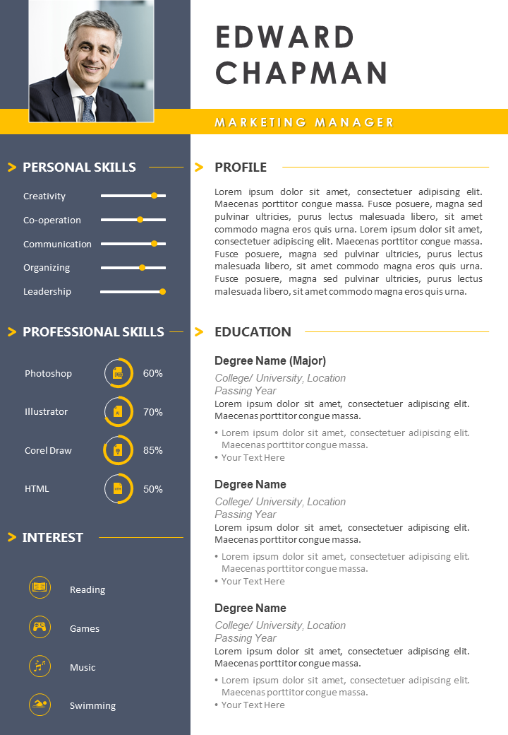 Resume Powerpoint Template