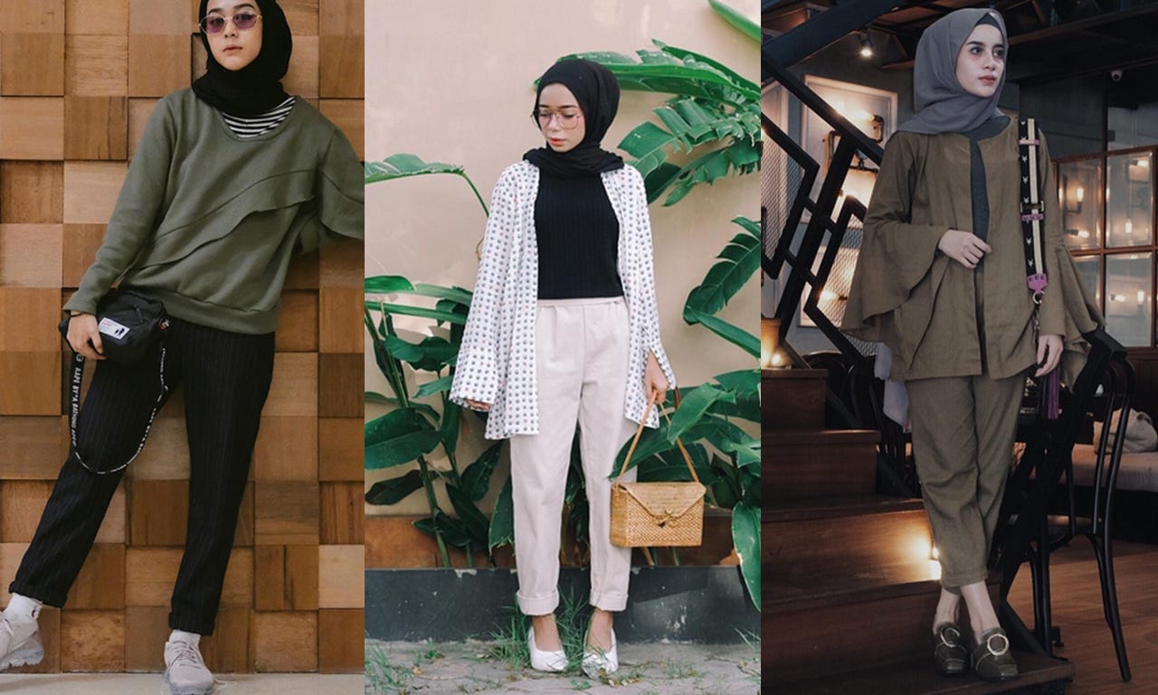 20+ Trend Terbaru Celana Baggy Pants Style Kondangan Hijab Celana