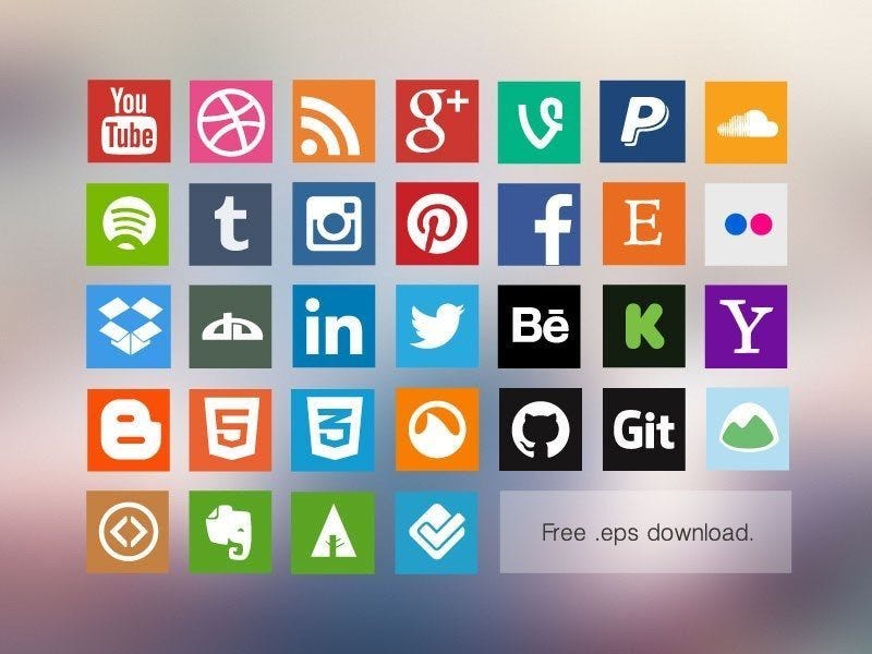 54 Beautiful [Free!] Social Media Icon Sets For Your Website | by Buffer | Buffer — Social | Medium