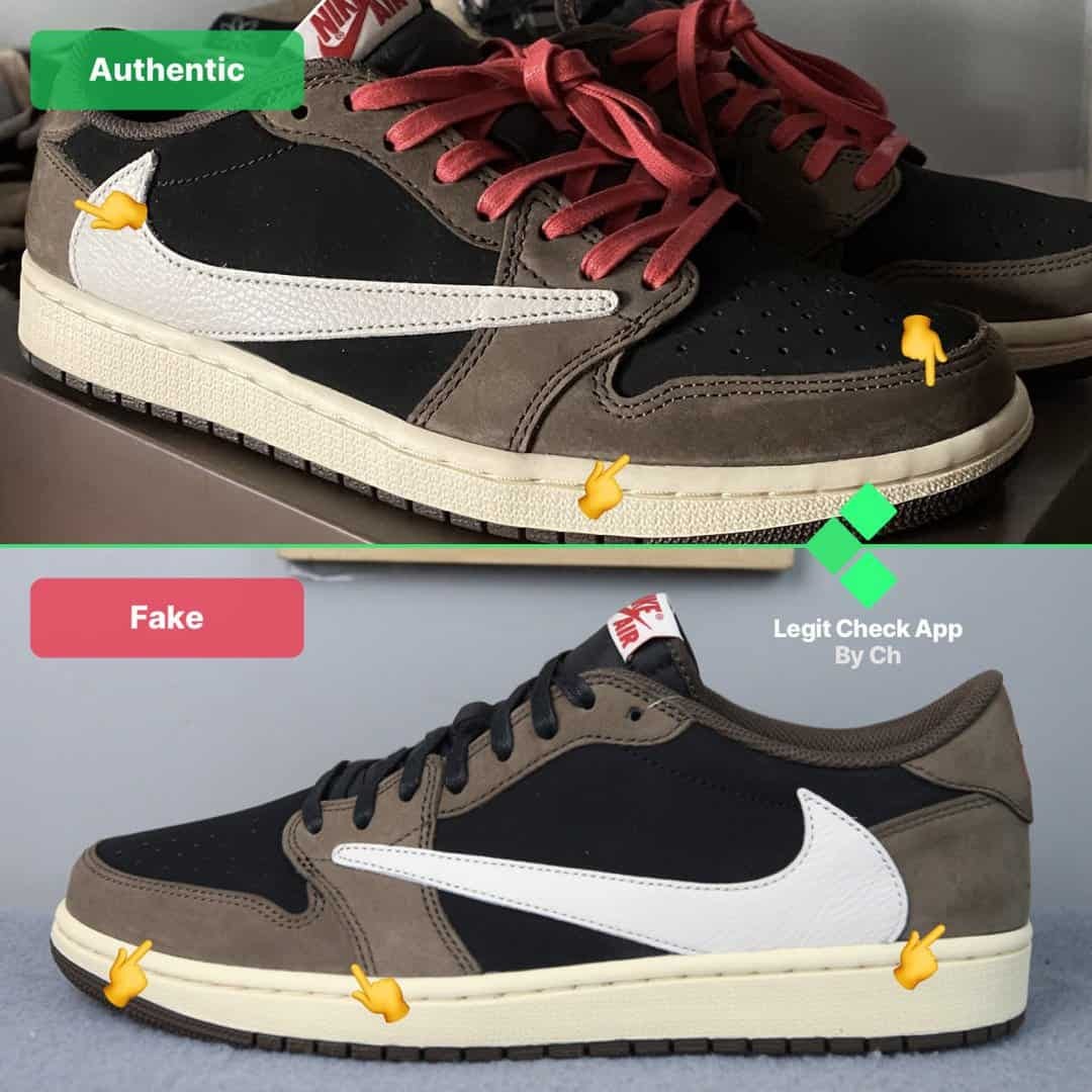 real vs fake travis scott 1s