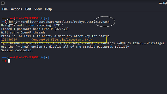 Cracking Password Protected zip files using john the ripper