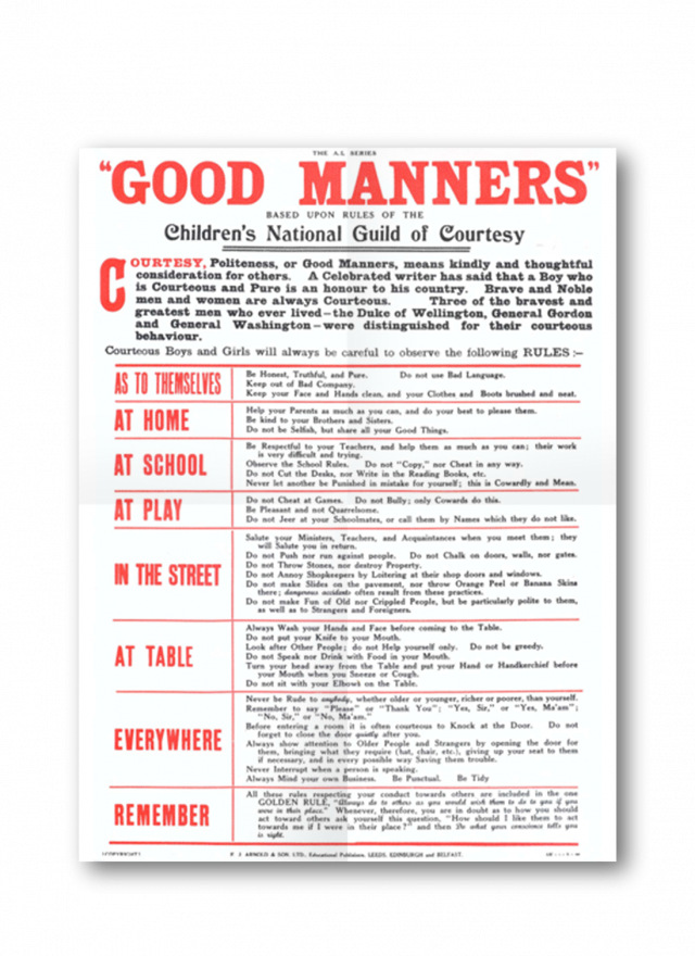 Good Manners And Bad Manners Chart
