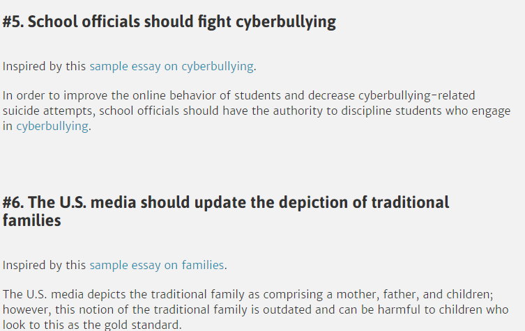 Informative thesis statement examples image