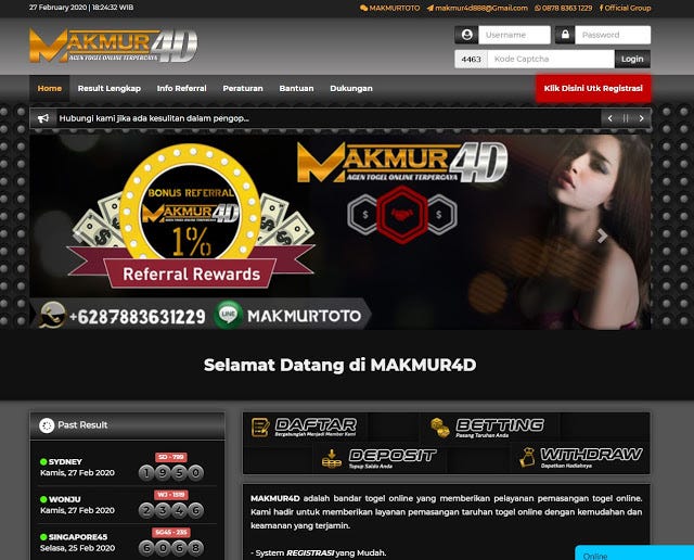 MAKMUR4D BANDAR TOGEL TERPERCAYA DAN TERBAIK  DI TAHUN  2021 