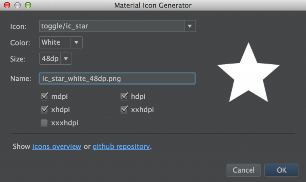 android studio icon object