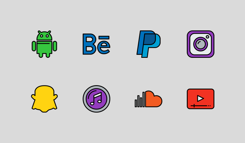 Beautiful Free Social Media Icons Sets For Web, Illustrator, Photoshop