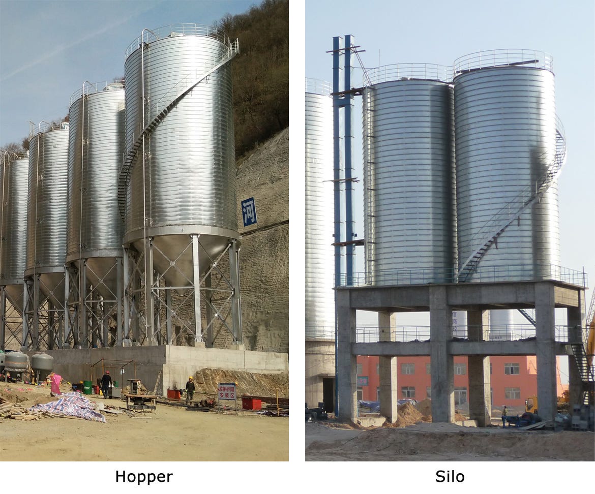 Differences Between Silo and Hopper Silo Steel Medium