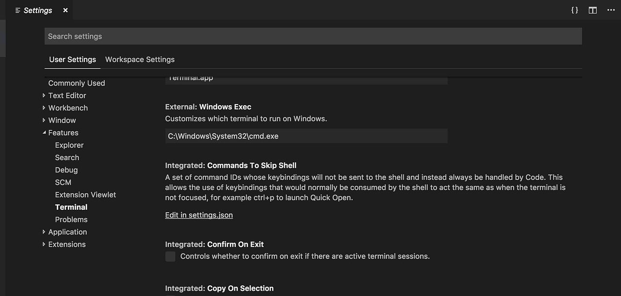 How to update visual studio code’s default terminal shell from bash to