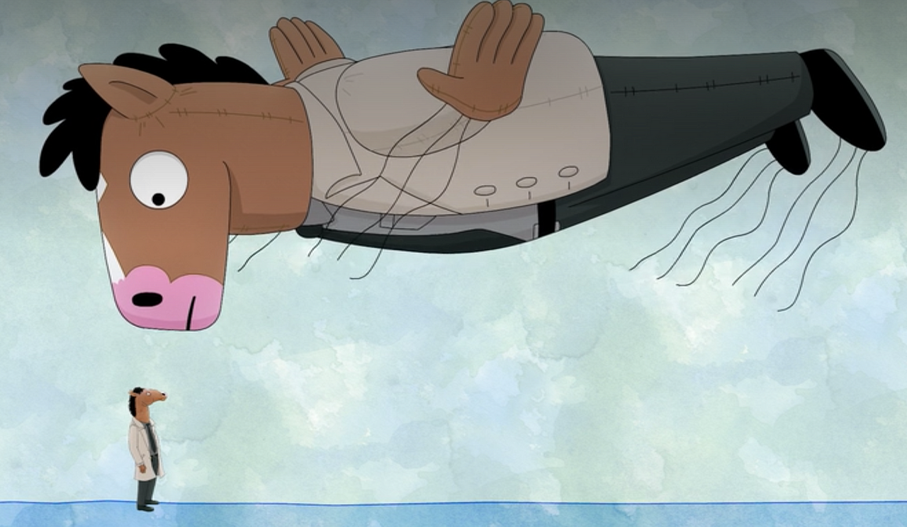 pool with two figures bojack