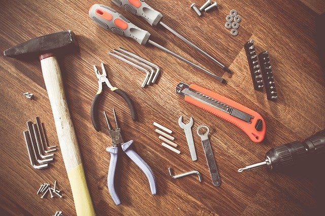 Picture with many tools