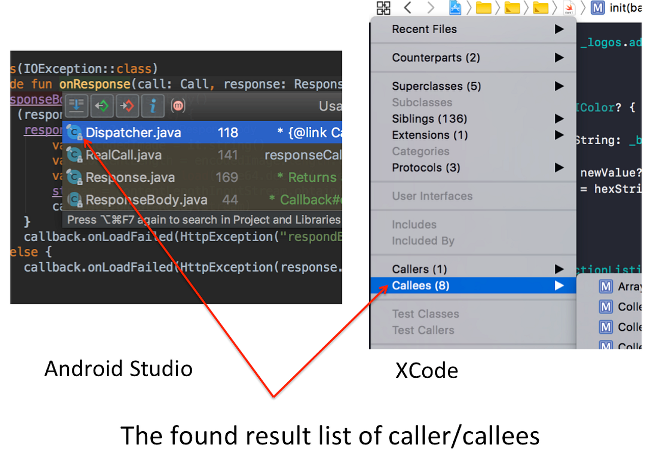 Android Studio and Xcode code navigation commands by Elye Mobile