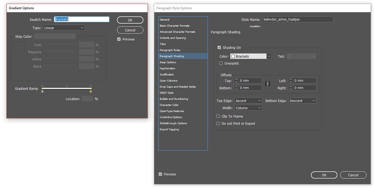 Adding brackets to a paragraph in InDesign by Maksim Goffin Medium