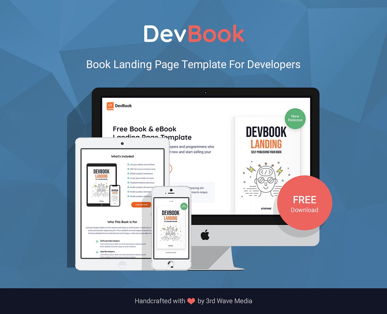 DevBook Free Bootstrap  4  Book eBook Landing  Page  Template  For 