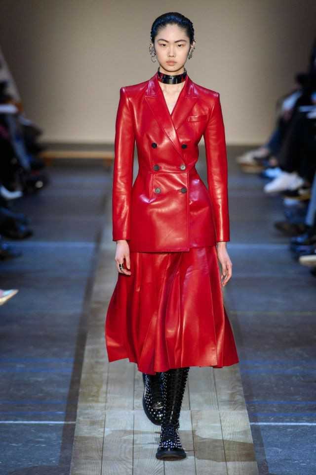 red leather outfit