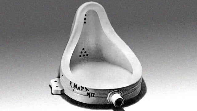 Andreas showed us in his presentation a picture of the famous “Fountain” from Duchamp (source)