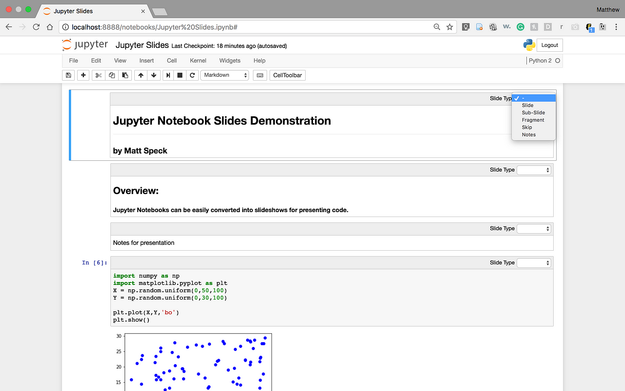 presentation using jupyter notebook