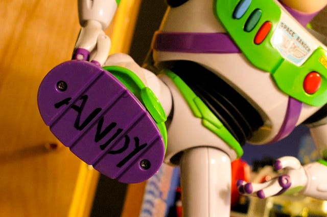 buzz lightyear andy foot