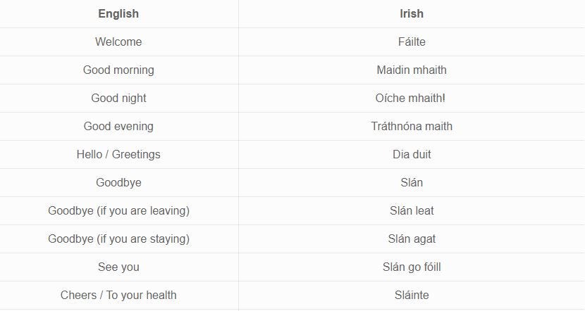 useful phrases in irish essays