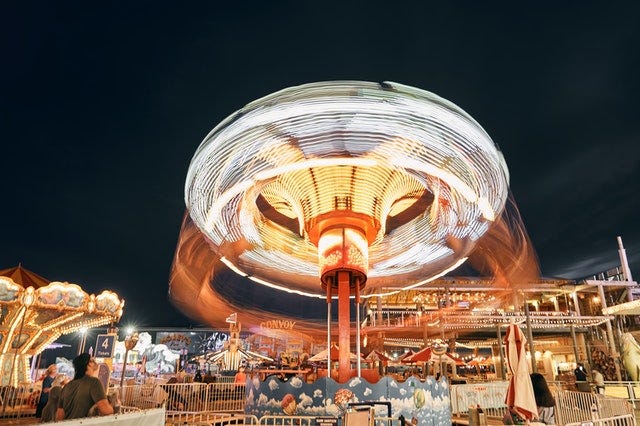Theme park at night
