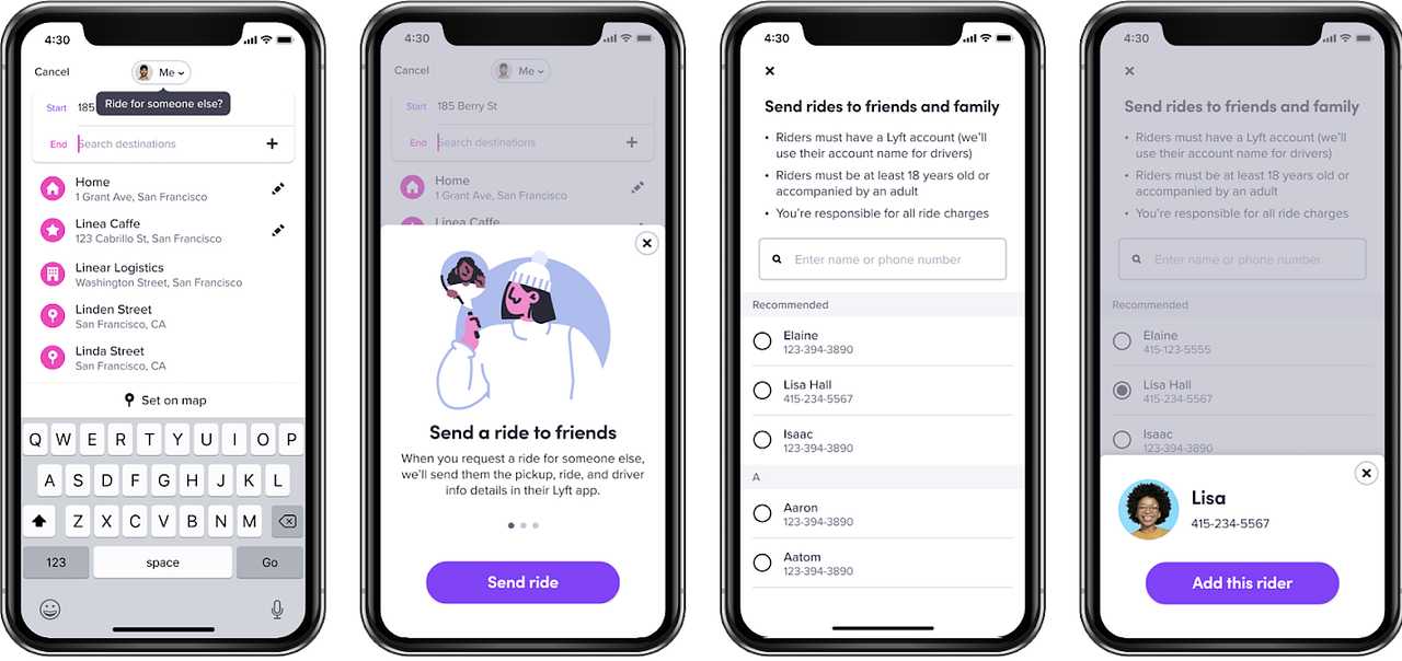 Building a seamless experience to request a ride for