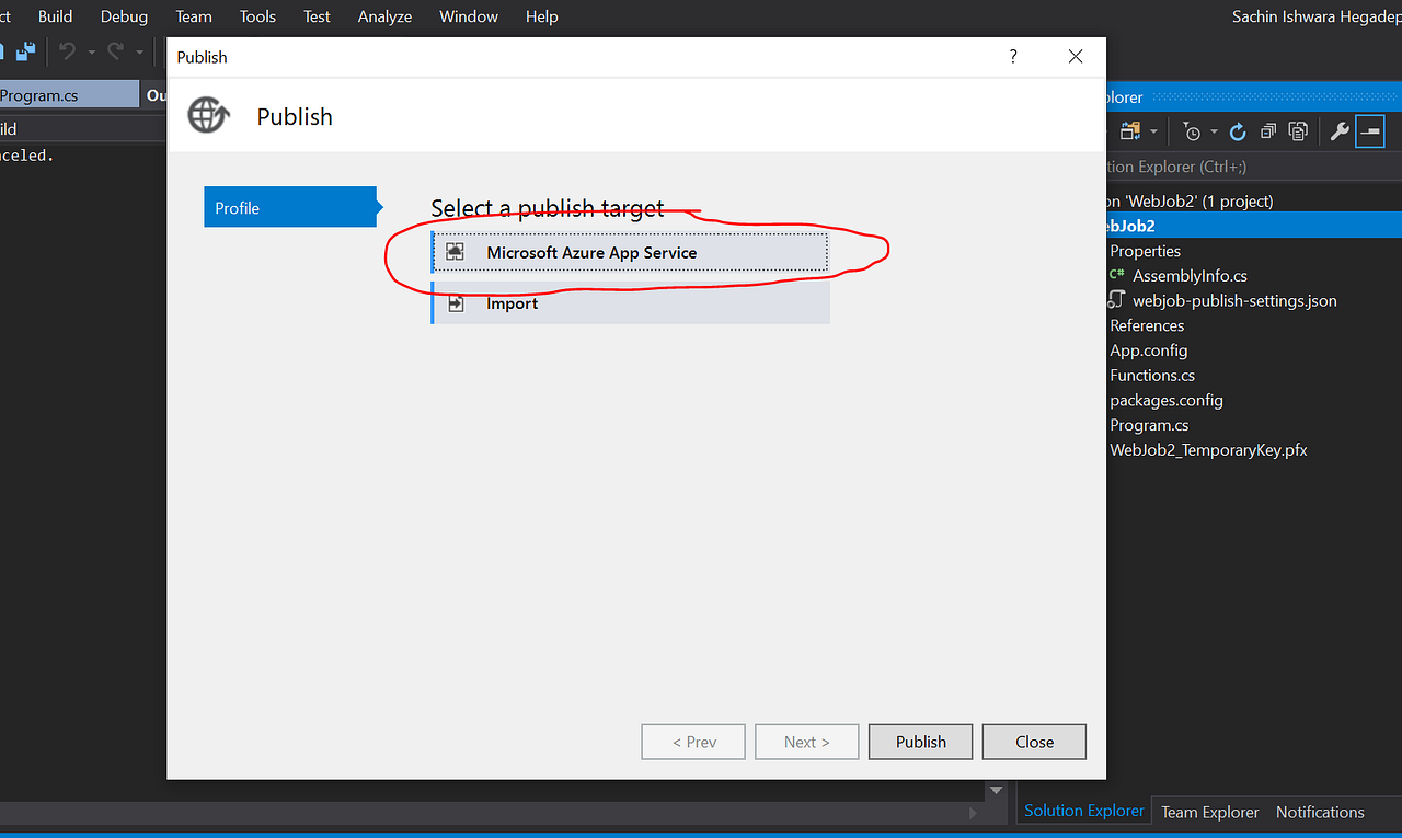 Create your first Azure Web job (.Net Framework) | by Sachin