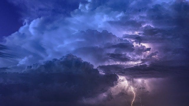 Clouds during a rainstorm