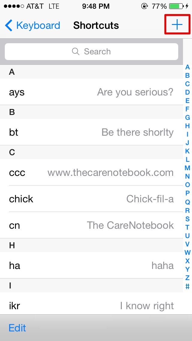 How to save keyboard shortcuts on your iPhone. (Picture Guide) by