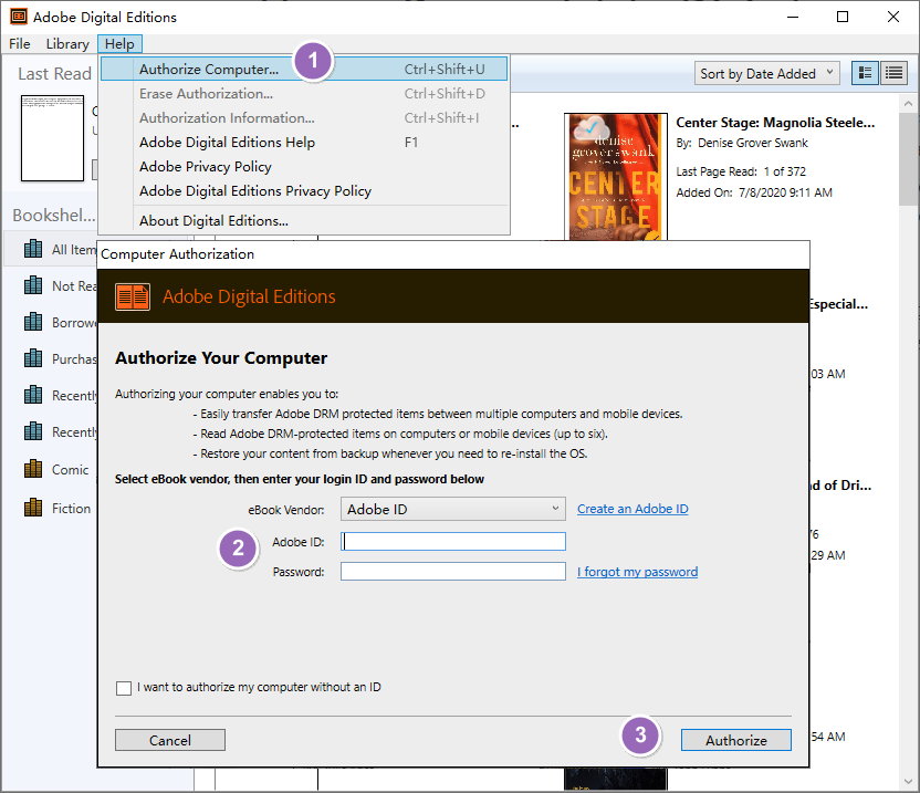 Convert Adobe Digital Editions (ACSM) to PDF with Calibre