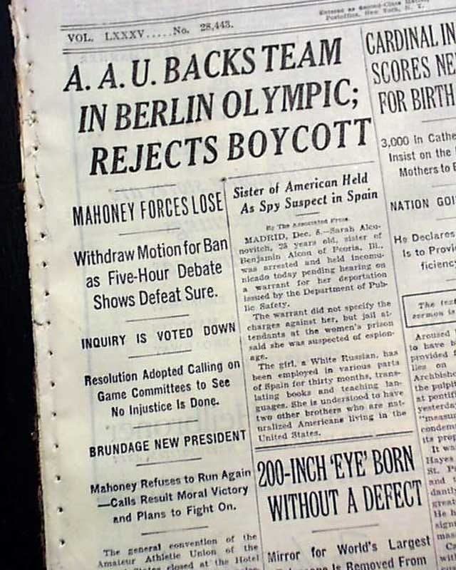 To Boycott or Not to Boycott. The 1936 Olympics and the U.S. Boycott
