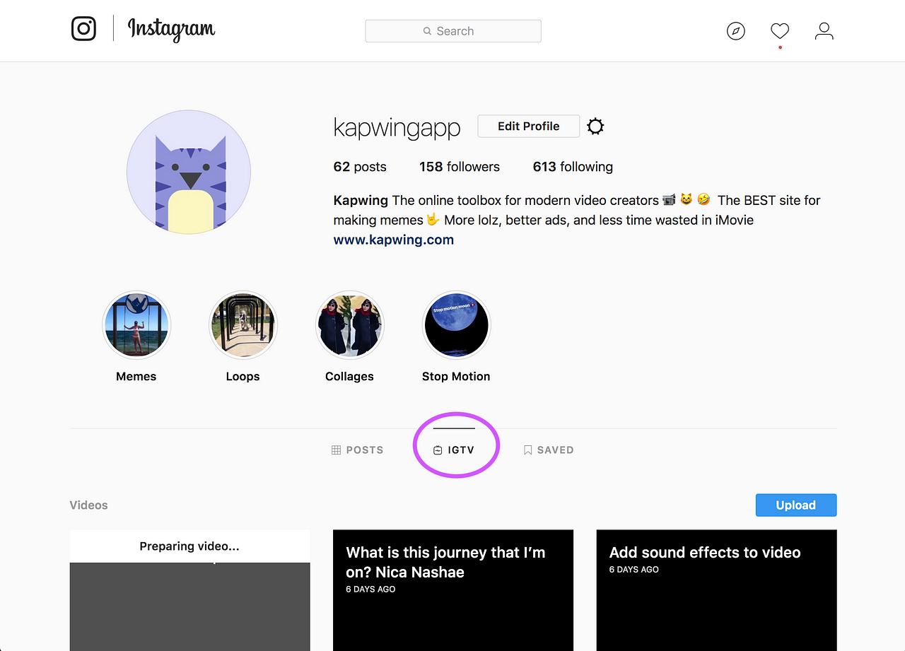 How to post to IGTV from desktop Kapwing Medium