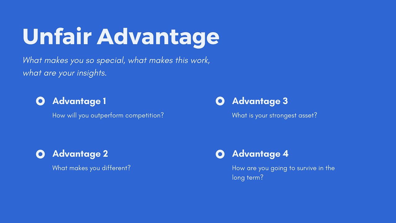 Pitch Deck Pointers Part 5 The Unfair Advantage Slide by Innovation