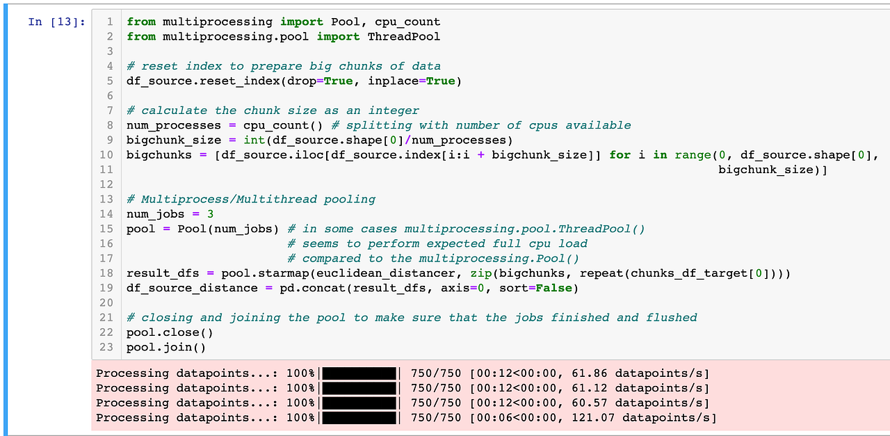 Multiprocessing/multithreading involving 2 dataframes in Python by