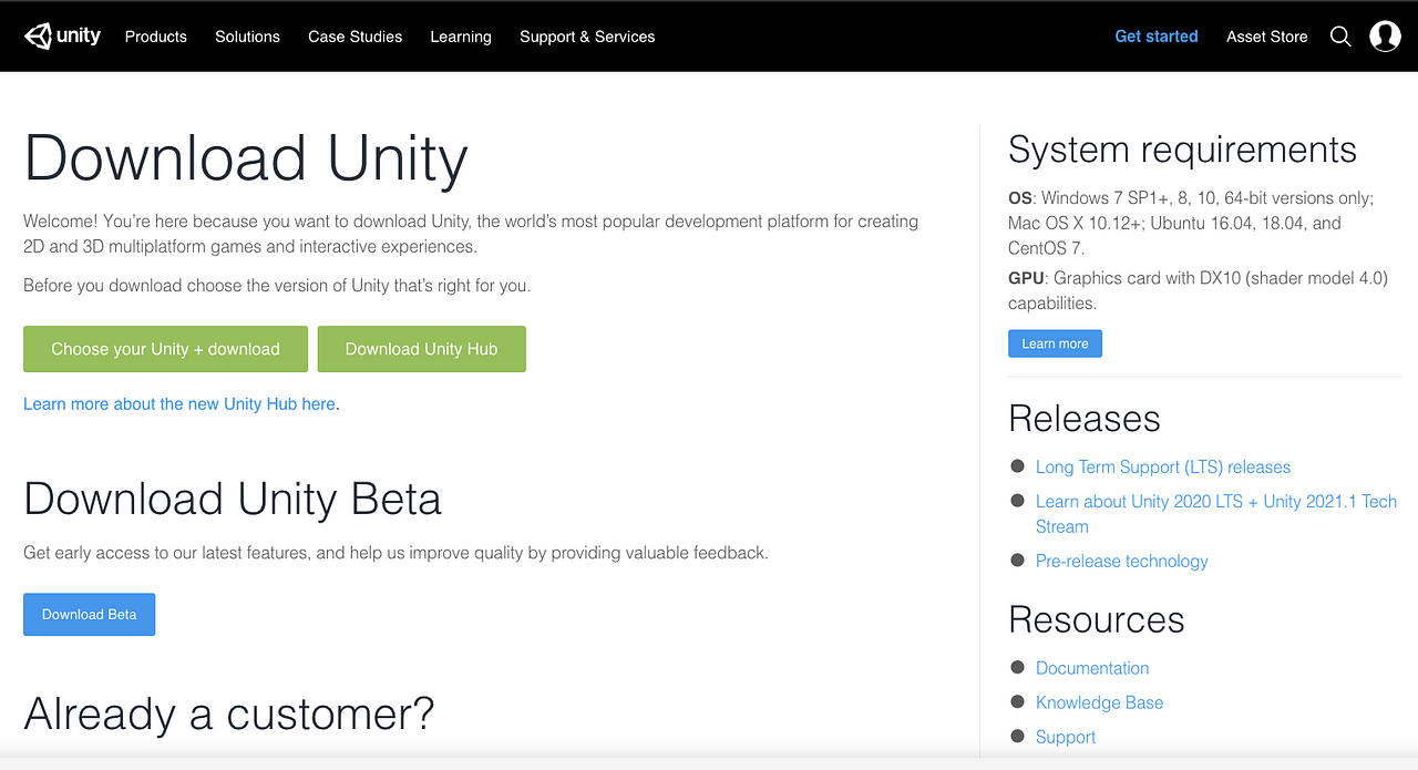 download unity for mac