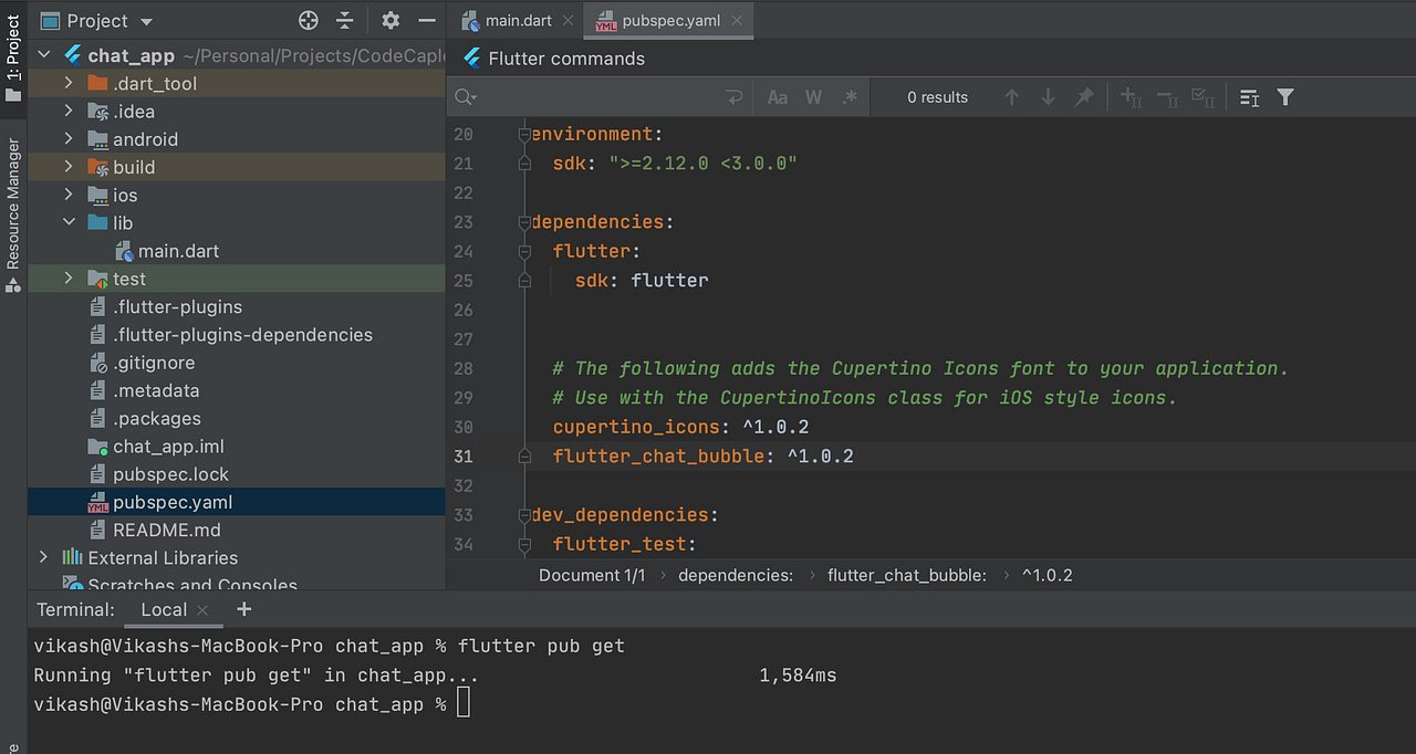 Flutter A chat app in flutter using a Socket.IO service by Vikash
