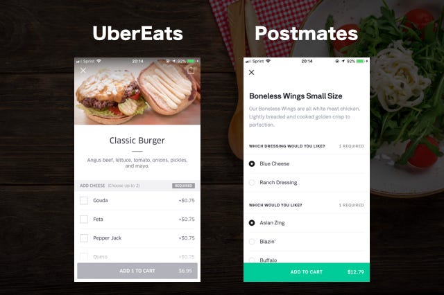 フードデリバリーアプリ「UberEats」と「Postmates」をUIUXの観点で