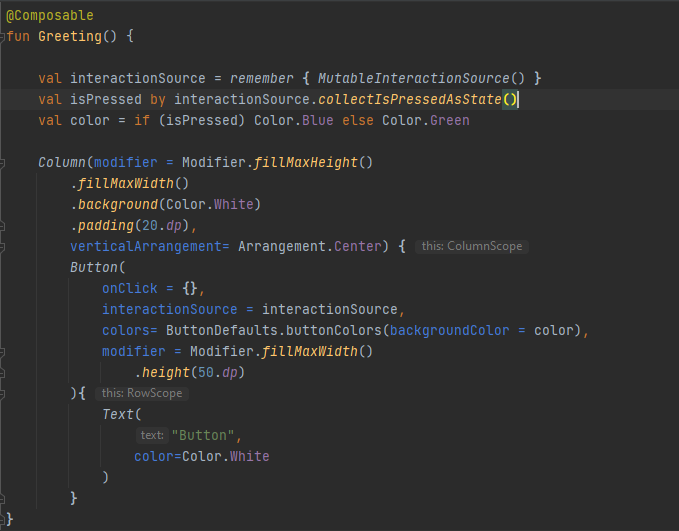 button selector android , jetpack compose, change background color