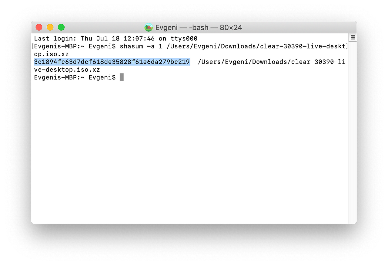 sha checksum mac