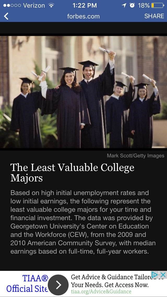 The Forbes Article On The 10 Least Valuable College Majors Is Dead