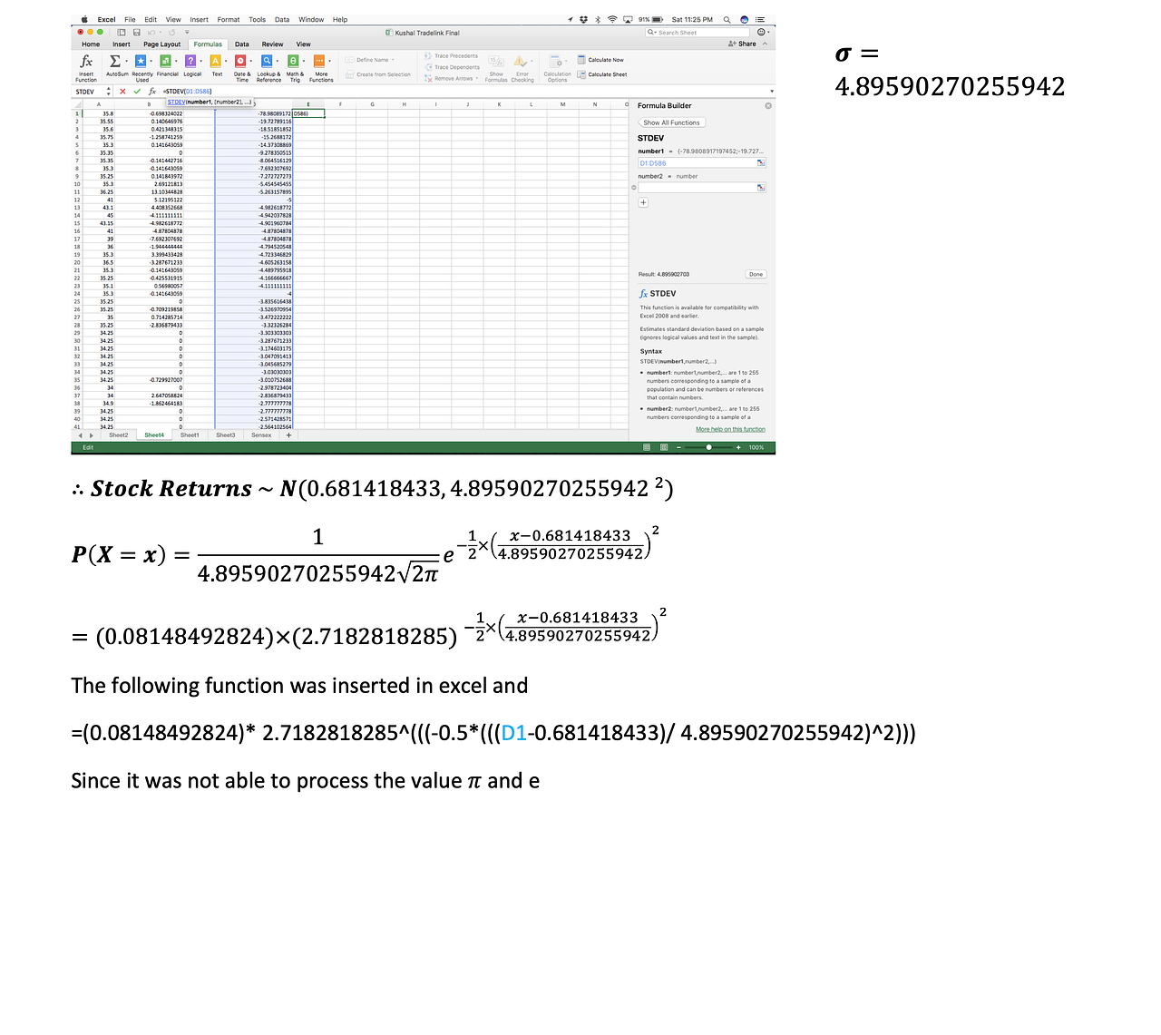 Predicting Stock Price using Excel (IB Maths IA) by Umar Ranginwala