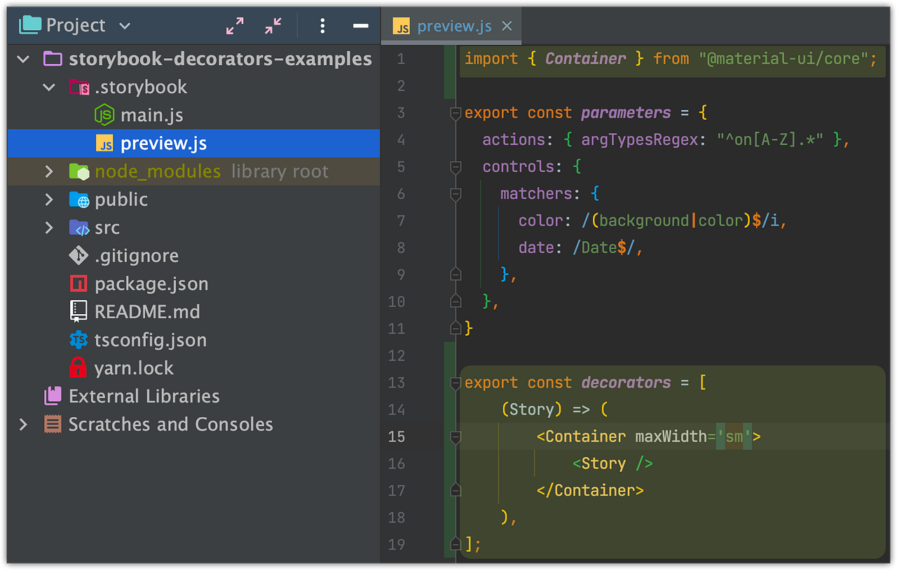 Storybook. Decorators and Context in examples by Artem Diashkin