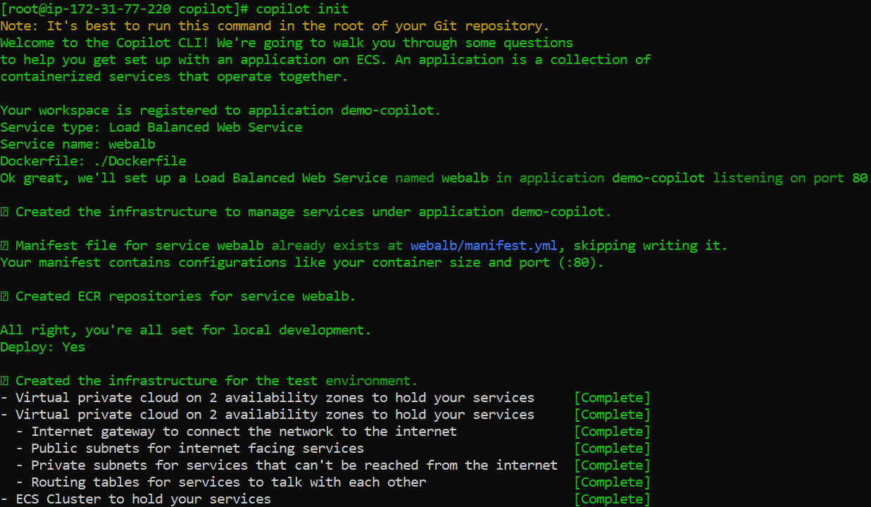 AWS Copilot Deploying an Amazon Elastic Container Service Infrastructure & Application by