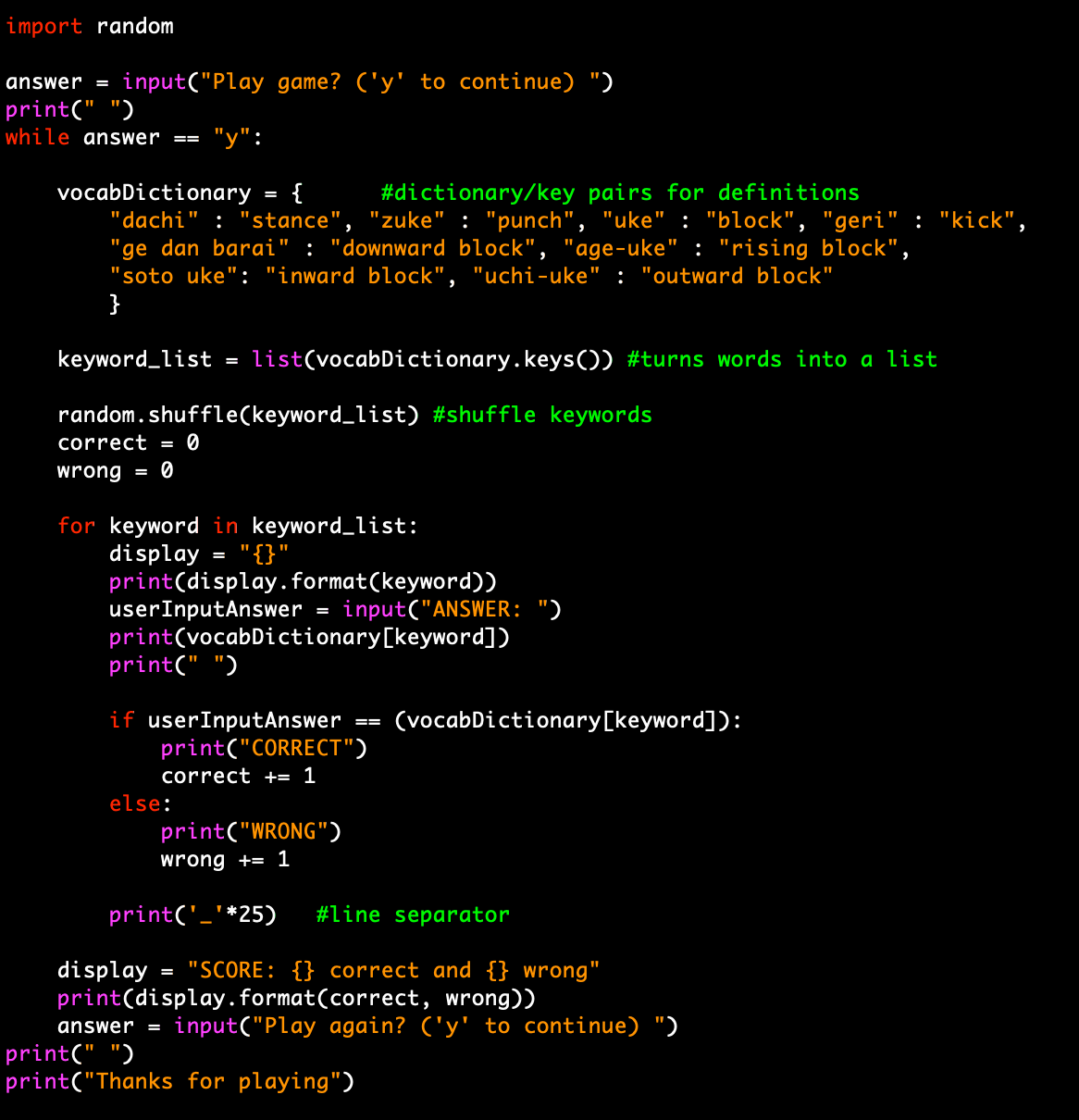 Creating a Vocabulary Game in Python  by Allison Hopkins  Medium